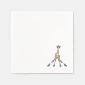 Serviette En Papier Girafe sur patins pour baby shower (Devant)