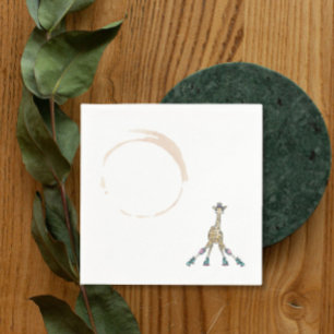 Serviette En Papier Girafe sur patins pour baby shower