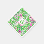 Serviette En Papier Girafes Prépa Lily Rose Vert Monogramme (Coin)