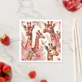 Serviette En Papier Giraffe à l'aquarelle (En situation)