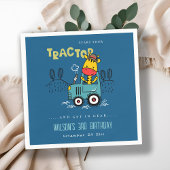 Serviette En Papier Giraffe Bleue Lumineuse Dans Ferme Tracteur Garçon