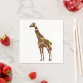 Serviette En Papier Giraffe Brown et jaune Silhouette (En situation)