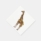 Serviette En Papier Giraffe Brown et jaune Silhouette (Coin)