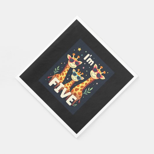 Serviette En Papier Giraffe cool 5e fête d'anniversaire 5 ans bébé (Coin)