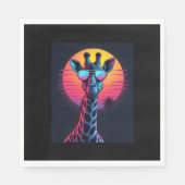 Serviette En Papier Giraffe cool En Lunettes De Soleil Sous Coucher Lo (Devant)