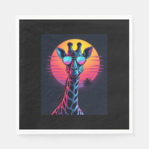 Serviette En Papier Giraffe cool En Lunettes De Soleil Sous Coucher Lo