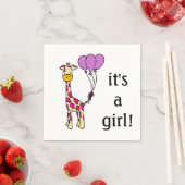 Serviette En Papier Giraffe de bébé - C'est une fille - Baby shower se (En situation)
