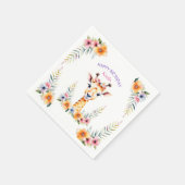 Serviette En Papier Giraffe de bébé en fleurs Fête d'anniversaire de f (Coin)