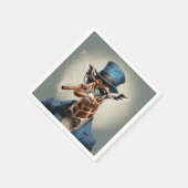 Serviette En Papier Giraffe en chapeau avec cigare (Coin)