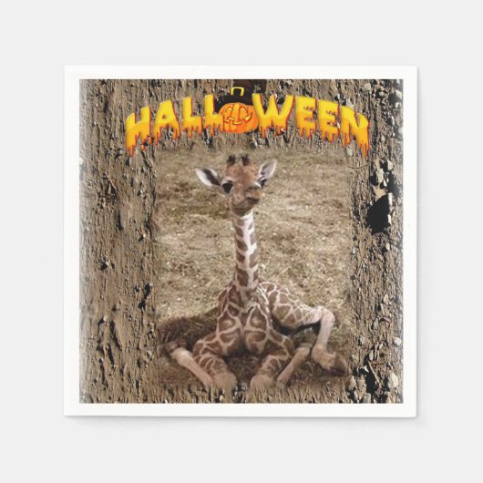 Serviette En Papier Giraffe en papier d'Halloween (Devant)