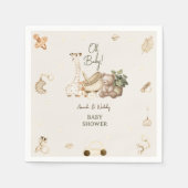 Serviette En Papier Giraffe et ours Nursery Bohemian Toys Baby shower (Devant)