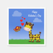Serviette En Papier Giraffe et papillon Saint-Valentin (Devant)