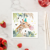 Serviette En Papier Giraffe Fête Animaux Anniversaire Zoo Safari (En situation)