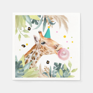 Serviette En Papier Giraffe Fête Animaux Anniversaire Zoo Safari