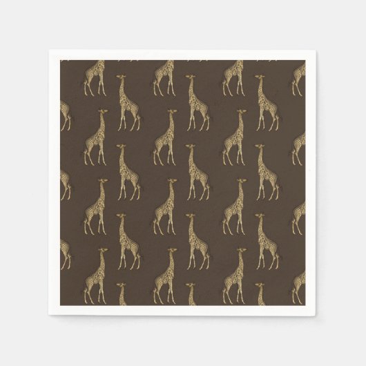Serviette En Papier Giraffe Gold Chic Élégant serviettes (Devant)