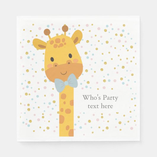Serviette En Papier Giraffe, illustration animale (Devant)