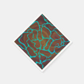 Serviette En Papier Giraffe Impression Brown et Turquoise (Coin)