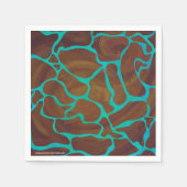 Serviette En Papier Giraffe Impression Brown et Turquoise (Devant)