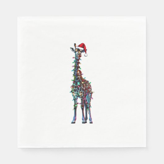 Serviette En Papier Giraffe Noël _1 (Devant)
