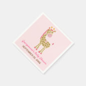 Serviette En Papier Giraffe rose Baby shower Customisé Napkin (Coin)