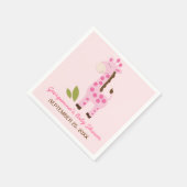 Serviette En Papier Giraffe rose Baby shower Customisé Napkin (Coin)