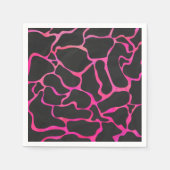 Serviette En Papier Giraffe rose chaude et noire (Devant)