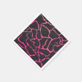 Serviette En Papier Giraffe rose chaude et noire (Coin)