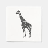 Serviette En Papier Giraffe Silhoutte noir et gris (Devant)