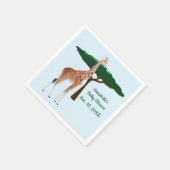 Serviette En Papier Giraffe Sur La Savanna (Coin)