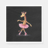 Serviette En Papier Giraffe Sur Patins À Roulettes En Débardeur Tutu R (Devant)