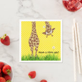 Serviette En Papier Giraffe Sur Pois Avec Maisonnerie (En situation)