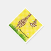 Serviette En Papier Giraffe Sur Pois Avec Maisonnerie (Coin)