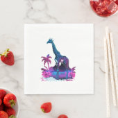 Serviette En Papier Giraffe Synthwave Vaporwave Art (En situation)