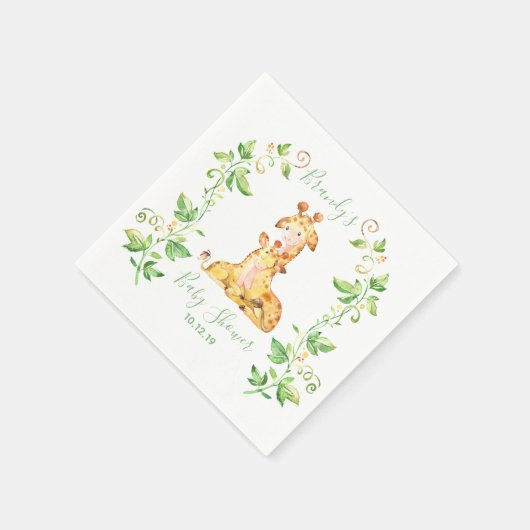 Serviette En Papier Giraffe Zoo Jungle Animaux Baby shower (Coin)