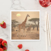 Serviette En Papier Giraffes en Afrique (En situation)