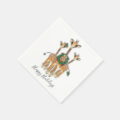 Serviette En Papier Giraffes Festive avec couronne Holly (Coin)