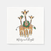 Serviette En Papier Giraffes Festive avec couronne Holly (Devant)