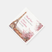 Serviette En Papier Girl Eiffel Tower Paris 1er anniversaire (Coin)