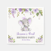 Serviette En Papier Girl Elephant 1er 2e fête d'anniversaire Little Pe (Devant)