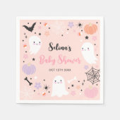 Serviette En Papier Girl Ghost Little Boo est due Baby shower d'Hallow (Devant)