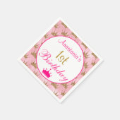 Serviette En Papier Girl Princess Hot rose Gold Parties scintillant 1e (Coin)