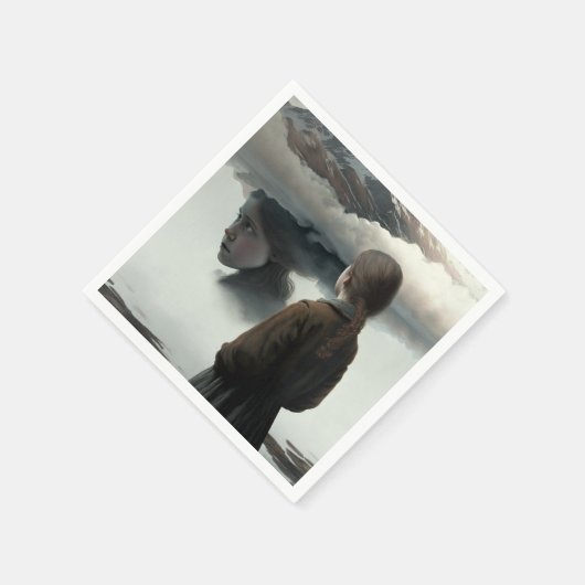 Serviette En Papier Girl with clouds (Coin)