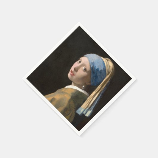 Serviette En Papier Girl with the pearl earring - Johannes Vermeer (Coin)