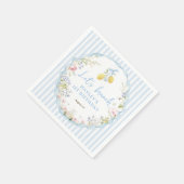 Serviette En Papier Girls Blue Bow Lemon Floral (Coin)