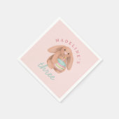 Serviette En Papier Girls Cute Bunny Cake Girls Whimsical Birthday (Coin)