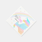 Serviette En Papier Girls Cute Rainbow Unicorn Enfants 5e anniversaire (Coin)