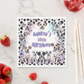 Serviette En Papier Girl's Dalmatian Puppy Pastel Purple Birthday (En situation)