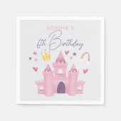 Serviette En Papier Girls mignonne rose Princess Palace Enfants 6e ann (Devant)