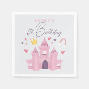 Serviette En Papier Girls mignonne rose Princess Palace Enfants 6e ann