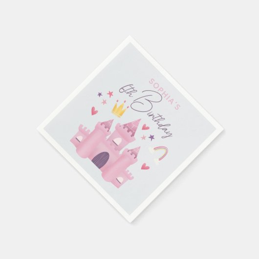 Serviette En Papier Girls mignonne rose Princess Palace Enfants 6e ann (Coin)